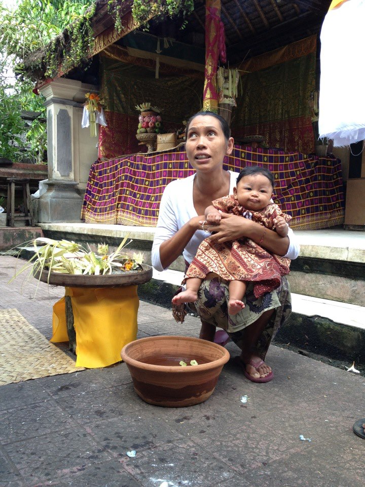 Baby touching Mother Earth